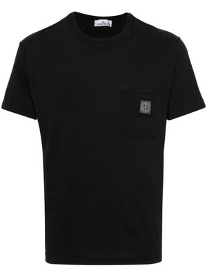 Stone Island t-shirt en coton à patch Compass - Noir