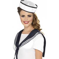 Matroos/matrozen carnaval verkleed setje - wit/navy - Verkleedkleding dames/heren - thumbnail