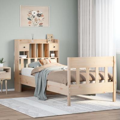 Bedframe zonder matras massief grenenhout 75x190 cm