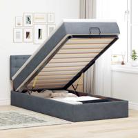 Ottoman bed met matras 80x200cm fluweel donkergrijs