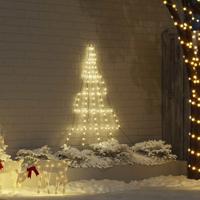 VidaXL Led kerstboom met grondspiesjes warmwit 182 cm metaal