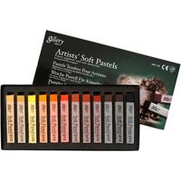 Creativ Company Gallery soft pastel set, l: 6,5 cm, dikte 10 mm, bruin harmonie, 12 stuk/ 1 doos