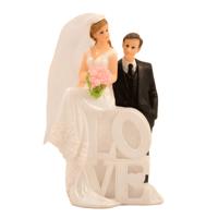 Folat trouwfiguurtje Love - 13 cm - caketopper bruidspaar - klassiek - Bruidstaart figuren