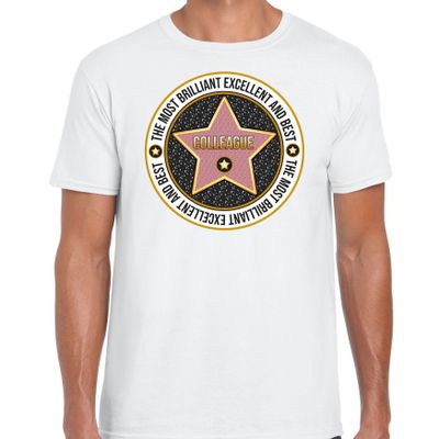 Cadeau t-shirt voor heren - colleague/collega - wit - bedankje - verjaardag