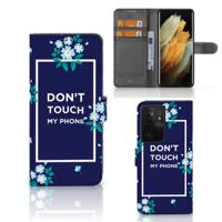 Samsung Galaxy S21 Ultra Portemonnee Hoesje Flowers Blue DTMP