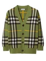 Burberry Kids cardigan en maille fine à motif Vintage Check - Vert