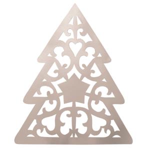 Kerstboom hangdecoratie - zilver - 50 x 40 cm - karton - brandvertragend - kerstversiering