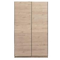 Leen Bakker - Schuifdeurkast Genua - Eikenkleur - 204x122x60 Cm - Spaanplaat - Bruin - 66.3x122.4x204 Cm