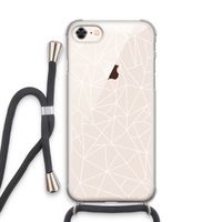 Geometrische lijnen wit: iPhone 7 Transparant Hoesje met koord