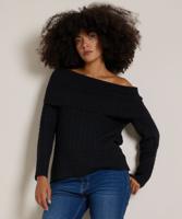 jacquard trui off-shoulder jacquard trui off-shoulder