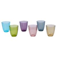 Drinkglazen Cosy Moments - 6x st - gekleurd - 310 ml - waterglazen