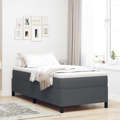 Bedframe Donkergrijs 90 x 190 cm Katoenen stof