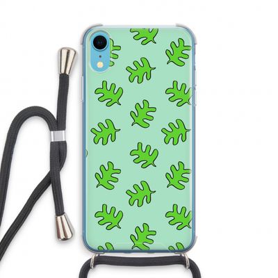 Groene blaadjes: iPhone XR Transparant Hoesje met koord
