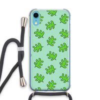 Groene blaadjes: iPhone XR Transparant Hoesje met koord