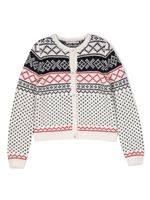 Bonpoint cardigan en maille intarsia - Blanc