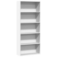 Boekenkast 80x30x189 cm bewerkt hout wit