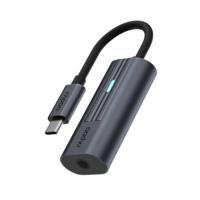 Rapoo USB-C Adapter, USB-C naar 3,5 mm Audio, grijs Desktop accessoire Zwart