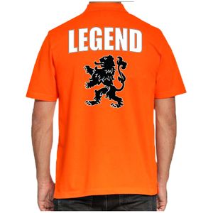 Legend Holland supporter poloshirt oranje met leeuw EK / WK voor heren