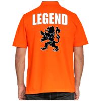 Legend Holland supporter poloshirt oranje met leeuw EK / WK voor heren Legend Holland supporter poloshirt oranje met leeuw EK / WK voor heren