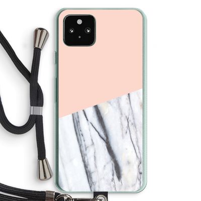 A touch of peach: Pixel 5a 5G Transparant Hoesje met koord