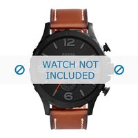 Fossil horlogeband JR1524 Leder Cognac 24mm + wit stiksel