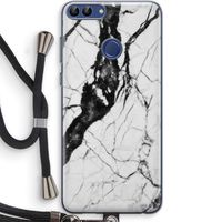 Witte marmer 2: Huawei P Smart (2018) Transparant Hoesje met koord