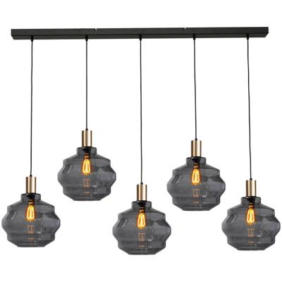Masterlight 5-lichts hanglamp - goud -Porto met Ball smoke glazen - Ø 30cm - 2711-05-02-130-5-4