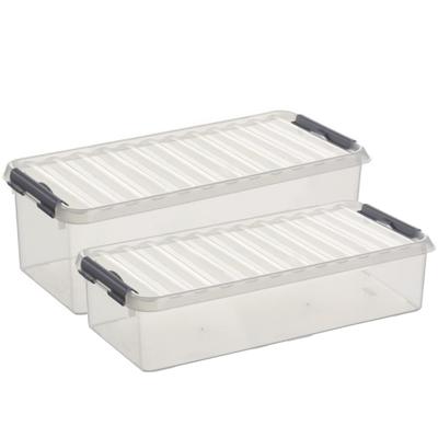 Sunware opbergboxen set 4x stuks - in 9.5L en 6.5L - kunststof - met deksel