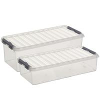 Sunware opbergboxen set 4x stuks - in 9.5L en 6.5L - kunststof - met deksel