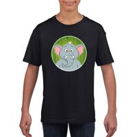 T-shirt olifant zwart kinderen - thumbnail