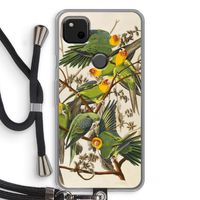Carolinaparkiet: Pixel 4a Transparant Hoesje met koord