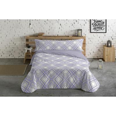 Dekbedovertrek set Hosteline Lineas Mauve Bed van 90 3 Onderdelen