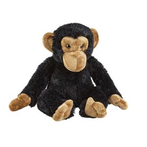 Pluche knuffel Chimpansee aap - zwart - 30 cm - Speelgoed apen knuffelbeesten