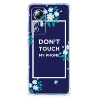 Xiaomi 12 Lite Anti Shock Case Flowers Blue DTMP - thumbnail