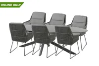 Privada eettafel 240 X 107 cm met 6 Valencia dining stoelen