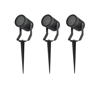 Set 3x LED tuinspot prikspot armatuur GU10 ZWART Raster 220/230Volt IP65