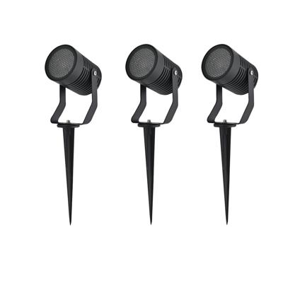 Set 3x LED tuinspot prikspot armatuur GU10 ZWART Raster 220/230Volt IP65