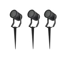 Set 3x LED tuinspot prikspot armatuur GU10 ZWART Raster 220/230Volt IP65