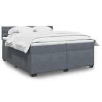 Boxspring met matras fluweel donkergrijs 200x200 cm