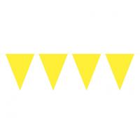 Party Vlaggenlijn puntvlaggetjes - kunststof - geel - 10 meter - Slinger - versiering
