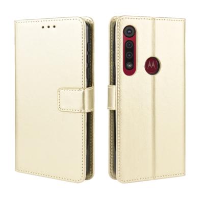 Voor Motorola Moto G8 Play Retro Crazy Horse textuur horizontale Flip lederen draagtas met houder & kaartsleuven & fotolijstjes (goud)