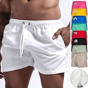 heren zwemshorts zwembroek met mesh voering boardshort sneldrogende bodems ademend rekbaar trekkoord met zakken - zwemmen surfen strand watersporten effen lente zomer Lightinthebox