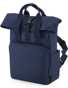 Atlantis BG118S Recycled Mini Twin Handle Roll-Top Backpack - Navy-Dusk - 23 x 32 x 11 cm