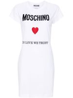 Moschino robe à logo brodé - Blanc - thumbnail