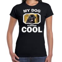 Newfoundlanders honden t-shirt my dog is serious cool zwart voor dames - thumbnail