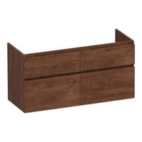 Brauer Delight - Onderkast - 120 cm - met 4 Softclose Lades Greeploos en 2 Sifon Uitsparingen - Forest Cacao