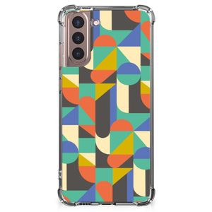 Samsung Galaxy S21 Plus Doorzichtige Silicone Hoesje Funky Retro