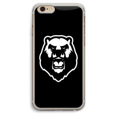 Angry Bear (black): iPhone 6 Plus / 6S Plus Transparant Hoesje