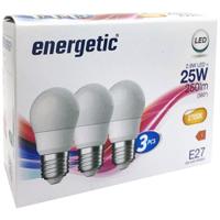 Energetic led lampen kogel e27 25w mat wit 3 stuks Energetic led lampen kogel e27 25w mat wit 3 stuks