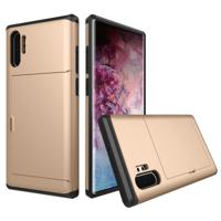 Schokbestendig robuuste Armor beschermende case met kaartsleuf voor Galaxy Note 10 Pro (goud)